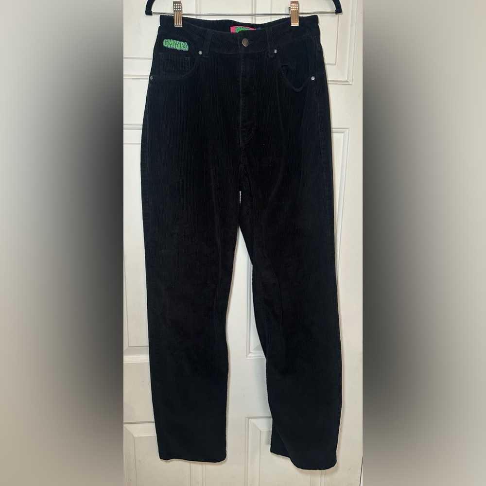 Empyre Tori 90s Corduroy Pants Womens 4 Black High Rise Relaxed Grunge Skate Y2K